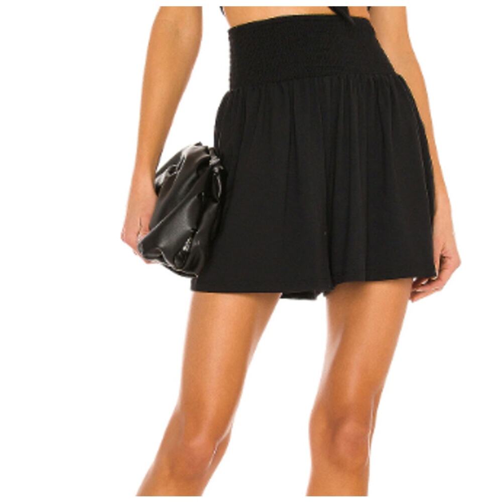 2/$30 SUSANA MONACO Gathered Smocked Short Size XL Black Classic New $98